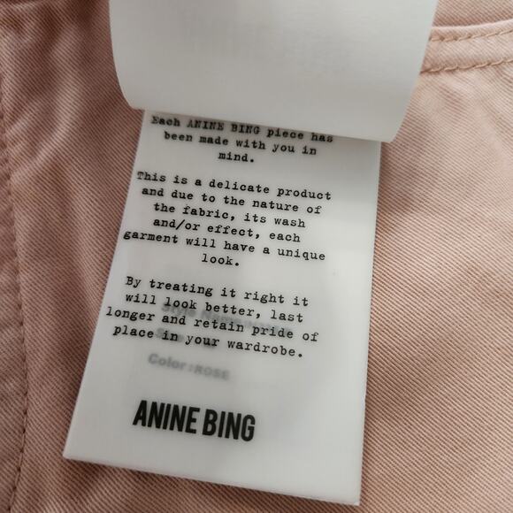 NWT Anine Bing Pink Denim Shorts Size Medium - Picture 3 of 9